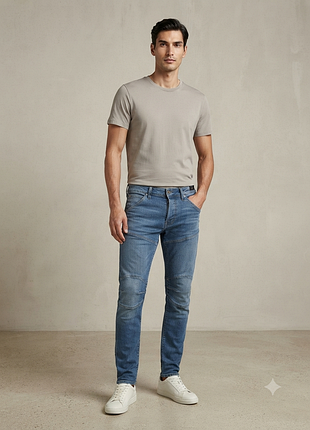 G star raw 5620 3d slim стильные суженные джинсы мужские