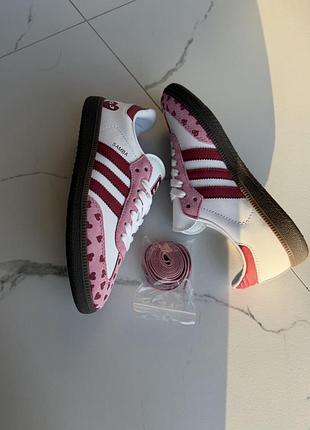 Adidas samba x comme des garçons play white pink