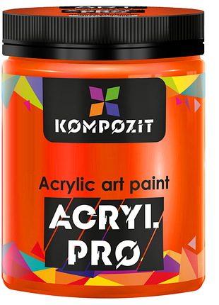 Краска художественная серия "флуоресцентная" acryl pro art kompozit 430 мл, 553 флуоресцентный оранжевый