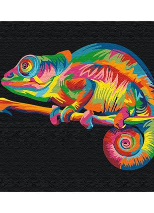 Картины по номерам «радужный хамелеон» bs26199 (48x60 см l)