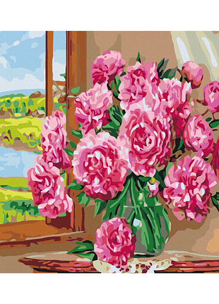 Картины по номерам «яркие пионы» bs9904 (48x60 см l)