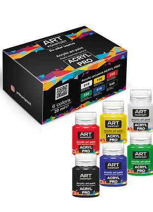 Набор краска художественная acryl pro art kompozit 6*20 мл, 6 х 20 мл