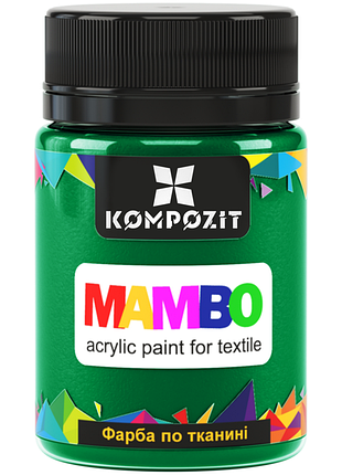Краска по ткани mambo art kompozit, 50 мл, 12 зеленый особый