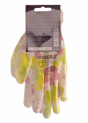 Перчатки с пу покрытием р8 (белые, манжет) sigma (9446381) 6