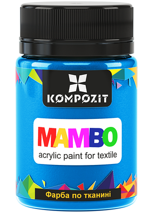 Краска по ткани mambo art kompozit, 50 мл, 16 синий светлый