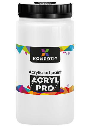 Краска художественная acryl pro art kompozit 1 л, 018 белила титановые