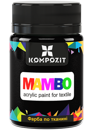 Краска по ткани mambo art kompozit, 50 мл, 23 черный