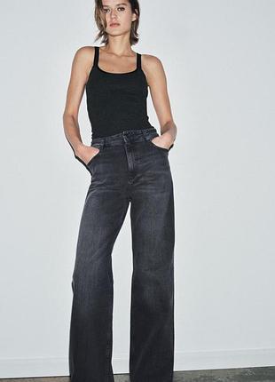 Джинсы wide leg full length от zara