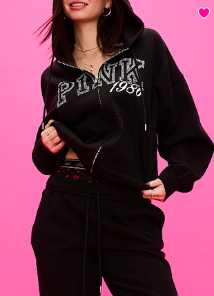Худі жіноче фліс victorias secret. цвет: pure black spring (7kfj).