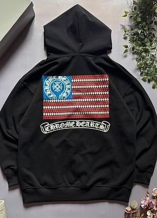 Футболка chrome hearts usa flag zip | s–xl | чорна