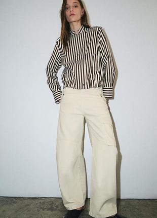 Бомбер-рубашка в полоску от zara