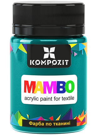 Краска по ткани mambo art kompozit, 50 мл, 13 зеленый темный
