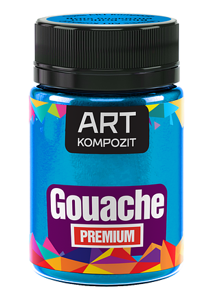 Гуашь художественная premium "art kompozit", 60 мл, броская голубая