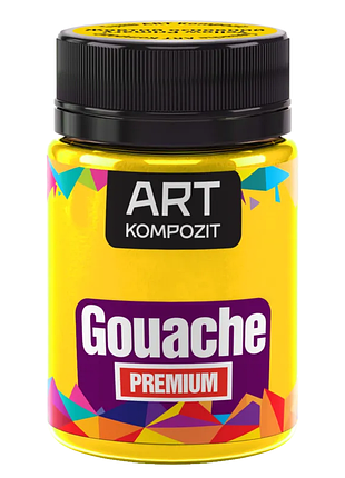 Гуашь художественная premium "art kompozit", 60 мл, желтый основной