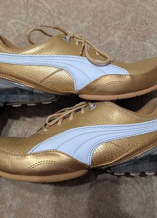 Жіночі вінтажні шкіряні кросівки puma cell akila l (2008) — золотий ексклюзив! стан нових
