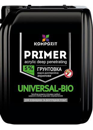 Грунтовка акриловая universal-bio, 5 л, прозрачный