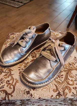 Кожаные туфли оксфорды clarks funny dream unstructured серебро идеал 39 р