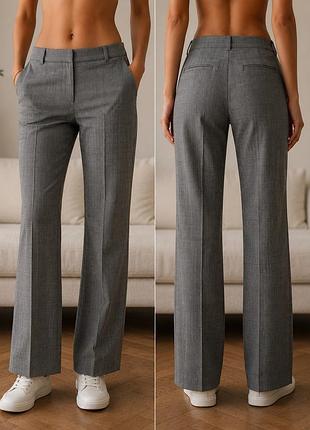Класичні брюки zara в клітинку сірі, розмір 34 xs