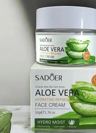 Зволожуючий крем для обличчя sadoer aloe vera, 50 г – відновлення та догляд.