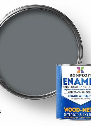 Эмаль алкидная kompozit®, матовый, 0,9 кг, серый ral 7046