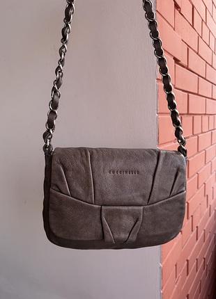 Сумка шкіряна coccinelle-вінтажна,жіноча,фірмова,кольору тауп,через плече