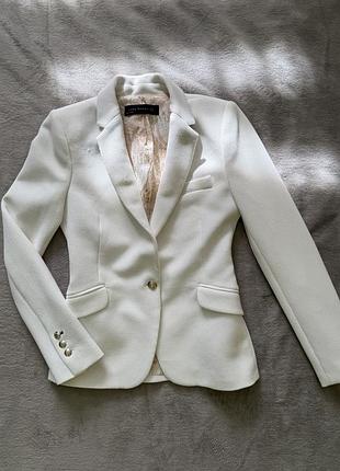 Білий жакет zara woman s
