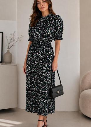 Красива сукня міді в осінній принт від бренду marks & spencer 🖤💚