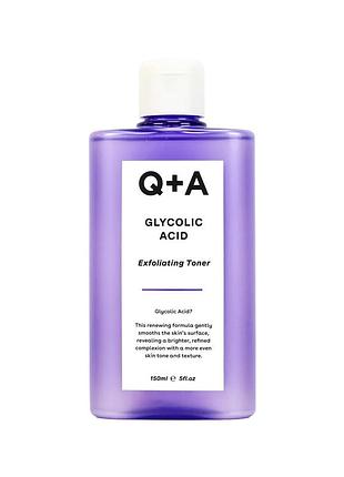 Тонер для обличчя з гліколевою кислотою q+a glycolic acid exfoliating toner, 150 мл