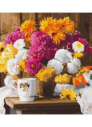 Картина за номерами "осіннє чаювання" bs52749 (48x60 см l)