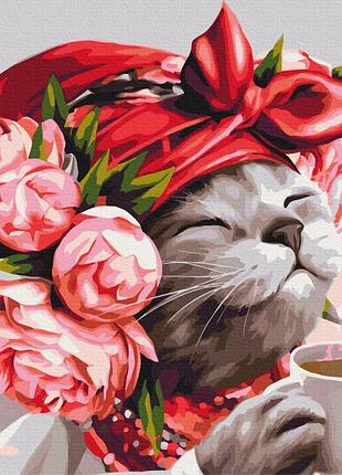 Картина по номерам «кошечная хозяйка ©марианна пащук» bs53241 (50x50 см m)