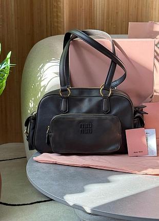 🖤miu pocket nappa premium натуральная кожа брендовая винтажная сумка в стиле стим панк кофейная