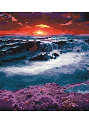 Картины по номерам «закат у водопада» bs23748 (48x60 см l)