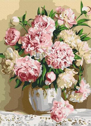 Картины по номерам «букет пионов» bs8855 (48x60 см l)