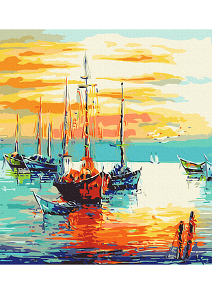 Картина за номерами "сонячний причал" bs52196 (48x60 см l)