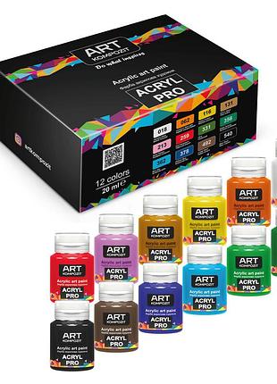 Набор краска художественная acryl pro art kompozit 12*20 мл, 12 х 20 мл