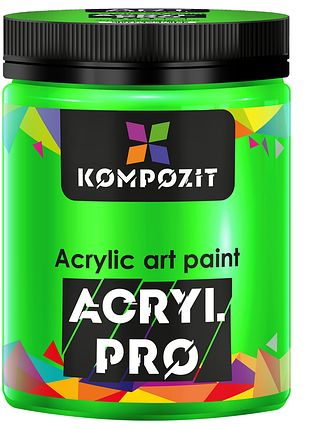 Краска художественная серия "флуоресцентная" acryl pro art kompozit 430 мл, 551 флуоресцентный зеленый