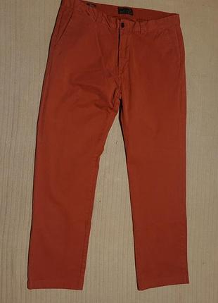 Фирменные эластичные брюки кирпичного цвета scotch & soda amsterdams couture stuart  34/34 р