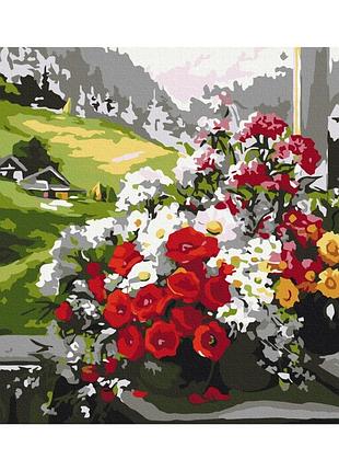 Картины по номерам «букеты на окне» bs9500 (40x50 см)