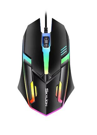 Проводная мышь skylion f1 светящаяся игровая usb-проводная игровая мышь