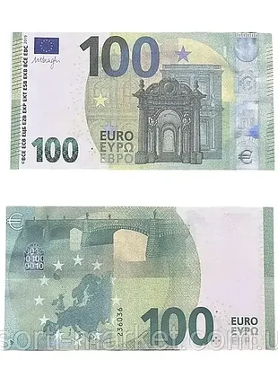 Гроші подарункові сувенірні. номінал "100 євро". 80 штук у пачці. сувенірні гроші.