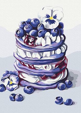 Картина по номерам «блины с черникой © анна кулык» bs53589 (40x50 см)