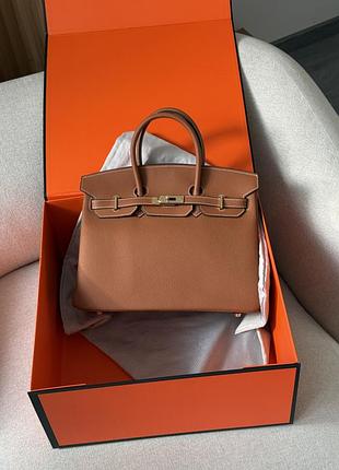 Сумка гермес эрмес хермес birkin 35 brown/gold