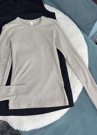 Лонгслів рубчик беж h&m жіночий с