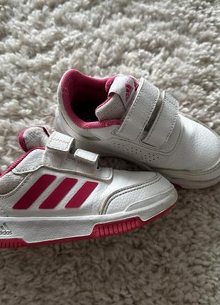 Кросівки adidas для дівчинки 25р на липучках білі рожеві устілка 15,5см