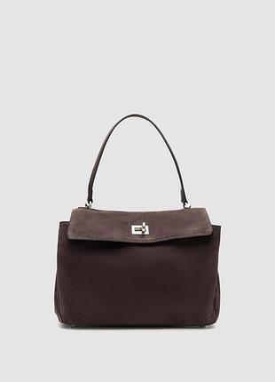 Сумка баленсиага rodeo brown suede/silver hardware