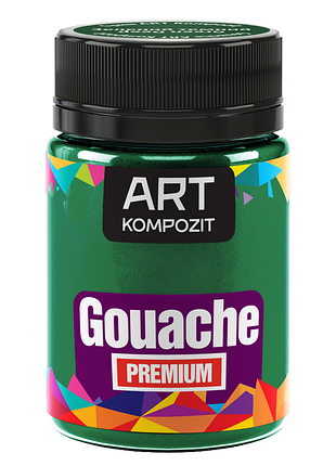 Гуашь художественная premium "art kompozit", 60 мл, зеленый темный