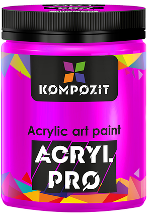 Краска художественная серия "флуоресцентная" acryl pro art kompozit 430 мл, 557 флуоресцентный фиолетовый