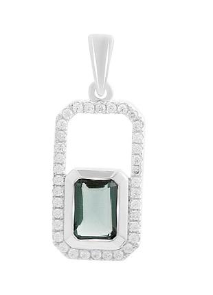 Срібна підвіска komilfo з топазом лондон блю 1.18ct, фіанітами (2204756)