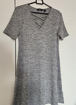 Платье new look серое трикотажное xs или на подлетке 152-158 см