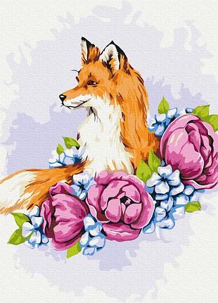 Картина по номерам «цветочная лиса © анна кулик» bs53587 (40x50 см)